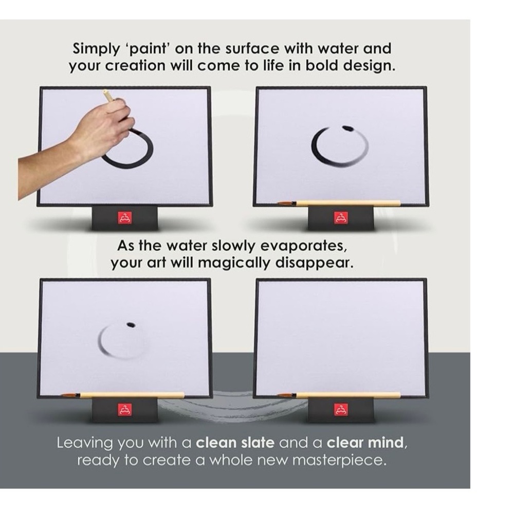 Zen Water Drawing Board with Brush - Picture 3 of 3